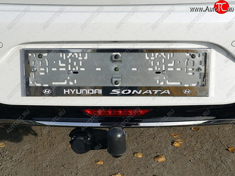 6 249 р. Рамка гос. номера ТСС Тюнинг Hyundai Sonata DN8 (2019-2022) (нержавейка)  с доставкой в г. Омск