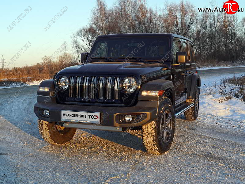 6 449 р. Рамка гос. номера (5 дв.) ТСС Тюнинг  Jeep Wrangler  JL (2018-2024) (нержавейка)  с доставкой в г. Омск