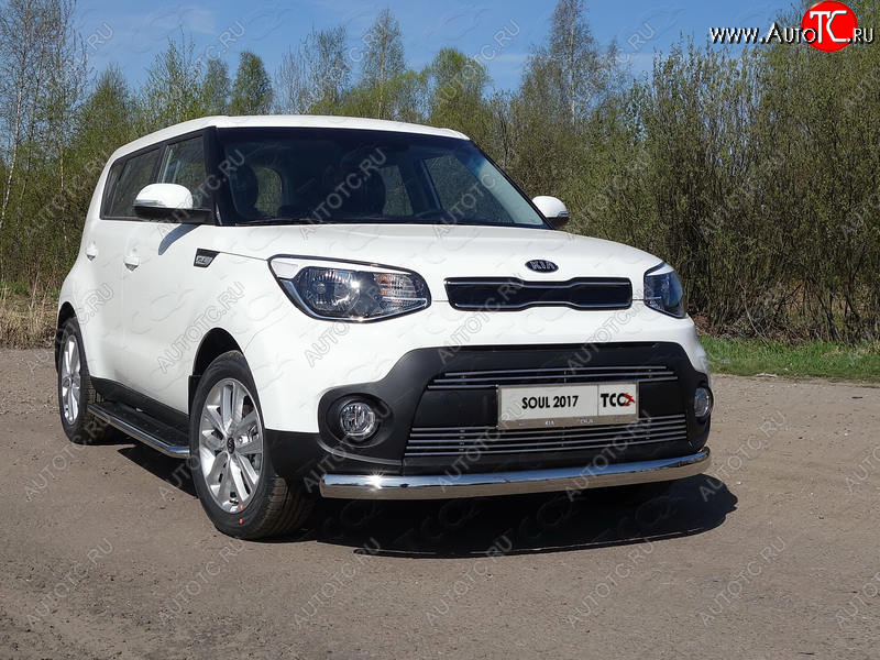 6 999 р. Рамка гос. номера ТСС Тюнинг KIA Soul PS рестайлинг (2017-2019) (нержавейка)  с доставкой в г. Омск