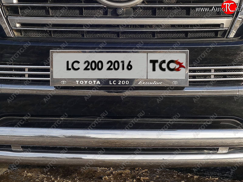 6 249 р. Рамка гос. номера ТСС Тюнинг Toyota Land Cruiser 200 2-ой рестайлинг (2015-2021) (нержавейка)  с доставкой в г. Омск