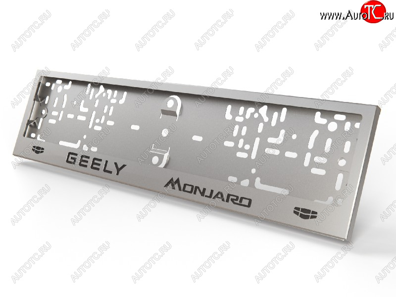 4 999 р. Рамка гос. номера ТСС Тюнинг Geely Monjaro (2022-2024) (нержавейка)  с доставкой в г. Омск