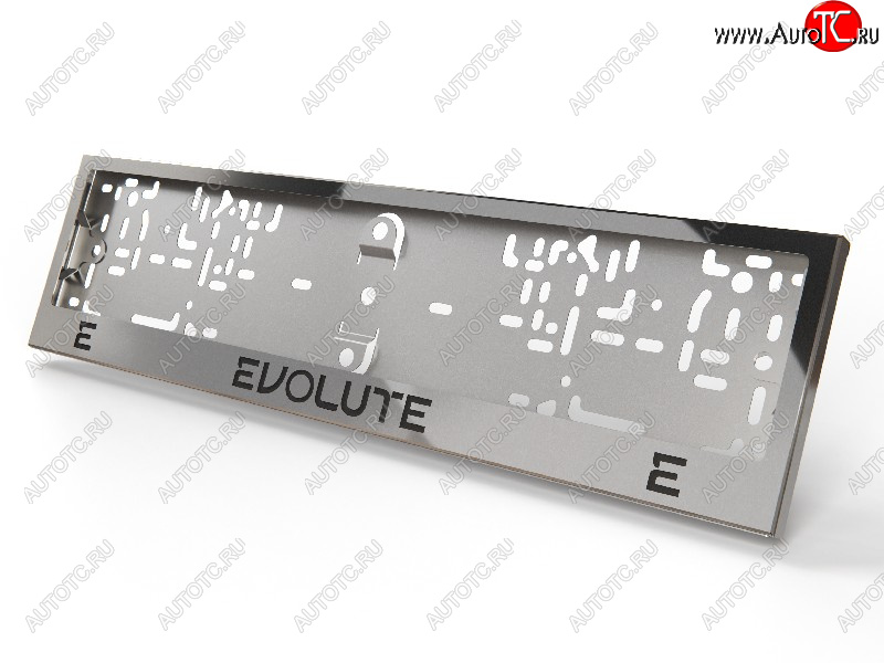 6 449 р. Рамка гос. номера ТСС Тюнинг  Evolute i-Joy (2022-2024) джип (нержавейка)  с доставкой в г. Омск