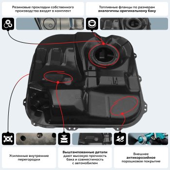 17 599 р. Топливный бак бензин (антикоррозия) сталь ORKA Hyundai Elantra J1 седан (1990-1995)  с доставкой в г. Омск. Увеличить фотографию 14