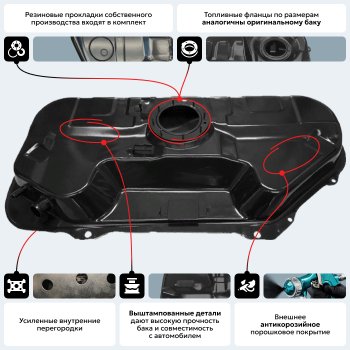 11 499 р. Топливный бак (антикоррозия)сталь Hyundai i20 PB хэтчбэк дорестайлинг (2008-2012)  с доставкой в г. Омск. Увеличить фотографию 14