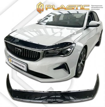 2 199 р. Дефлектор капота (exclusive) CA-Plastic  Geely Emgrand  SS11 (2021-2024) (Classic черный)  с доставкой в г. Омск. Увеличить фотографию 1