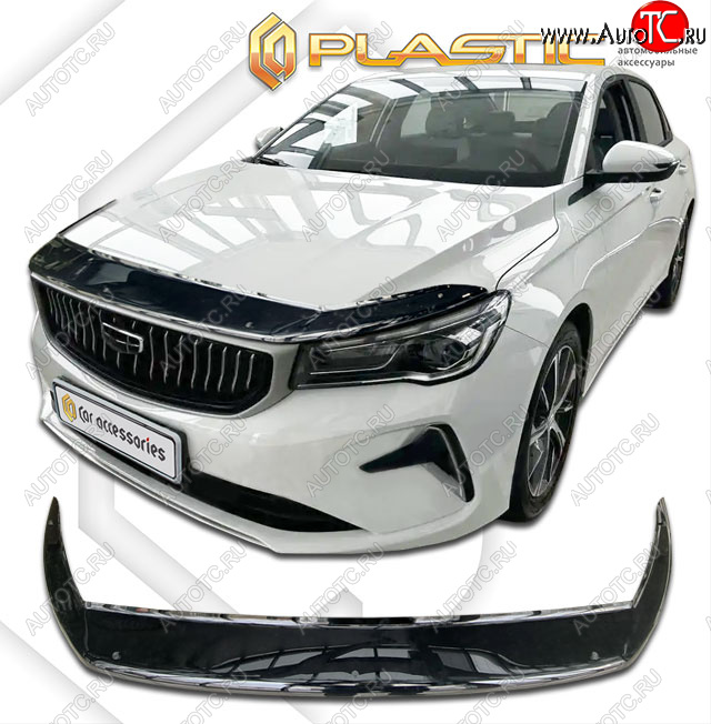 2 199 р. Дефлектор капота (exclusive) CA-Plastic  Geely Emgrand  SS11 (2021-2024) (Classic черный)  с доставкой в г. Омск