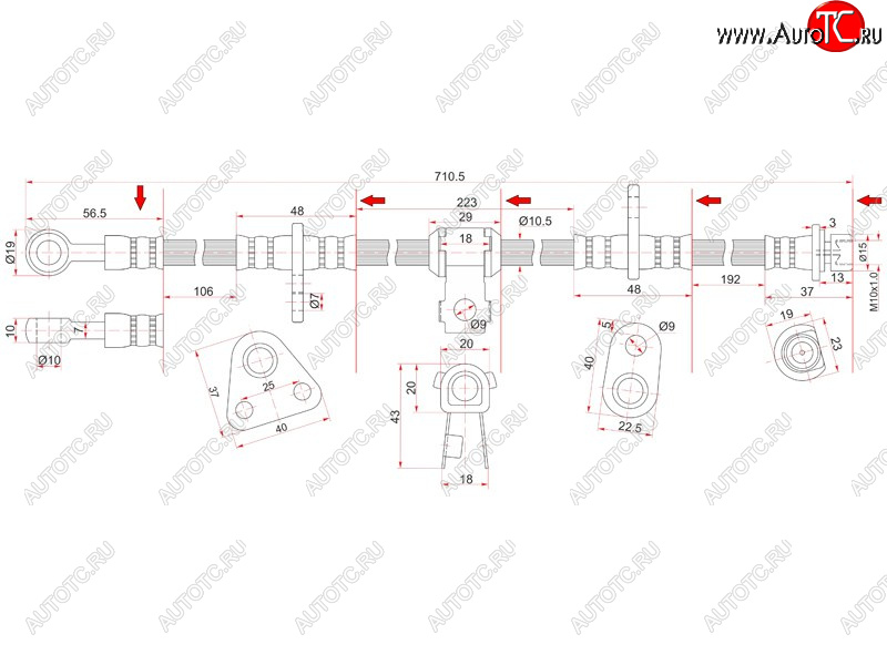 1 499 р. Шланг тормозной перед (Таиланд) LH SAT  Honda Accord  CB - Ascot  CE  с доставкой в г. Омск