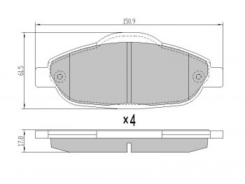 Колодки тормозные перед FL-FR SAT Peugeot 3008 2 (2016-2024)