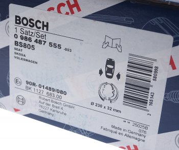 2 869 р. Колодки тормозные задние барабанные 4шт. BOSCH Skoda Octavia Tour A4 1U5 универсал дорестайлинг (1996-2000)  с доставкой в г. Омск. Увеличить фотографию 4