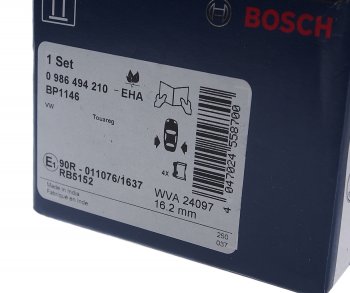 2 479 р. Колодки тормозные задние (4шт.) BOSCH Volkswagen Touareg GP рестайлинг (2006-2010)  с доставкой в г. Омск. Увеличить фотографию 3