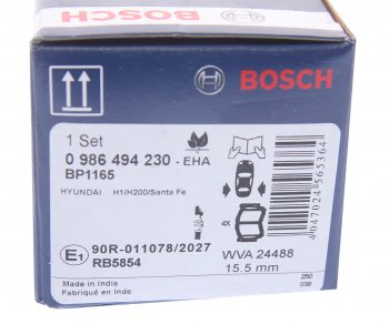 3 189 р. Колодки тормозные задние (4шт.) BOSCH Hyundai Starex/Grand Starex/H1 TQ дорестайлинг (2007-2013)  с доставкой в г. Омск. Увеличить фотографию 4