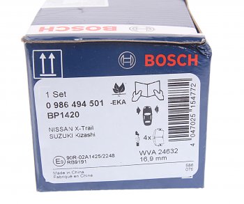 2 259 р. Колодки тормозные передние (4шт.) BOSCH Nissan Qashqai 1 J10 рестайлинг (2010-2013)  с доставкой в г. Омск. Увеличить фотографию 4