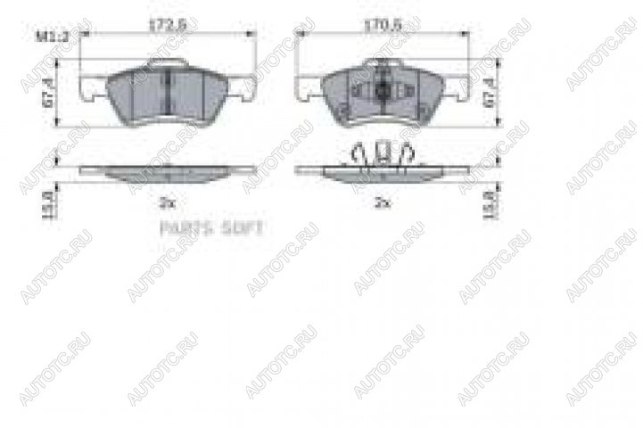 4 999 р. Колодки тормозные передние (4шт.) BOSCH Ford Maverick TM1 рестайлинг, 5 дв. (2004-2007)  с доставкой в г. Омск