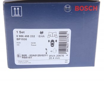 2 899 р. Колодки тормозные передние (4шт.) BOSCH Audi A4 B8 рестайлинг (2011-2016)  с доставкой в г. Омск. Увеличить фотографию 4