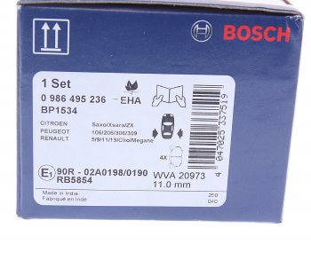 829 р. Колодки тормозные задние (4шт.) BOSCH Peugeot 206 универсал 2EK рестайлинг (2002-2006)  с доставкой в г. Омск. Увеличить фотографию 3