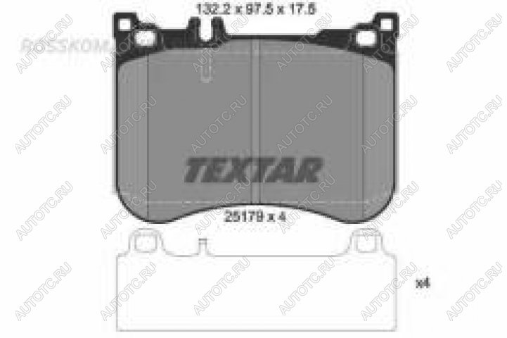 10 599 р. Колодки тормозные передние (4шт.) TEXTAR Mercedes-Benz S class X222 седан 2-ой рестайлинг (2018-2020)  с доставкой в г. Омск