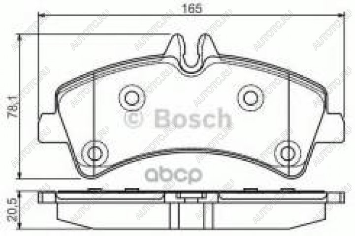 3 099 р. Колодки тормозные задние (4шт.) BOSCH Mercedes-Benz Sprinter W906 рестайлинг (2014-2018)  с доставкой в г. Омск