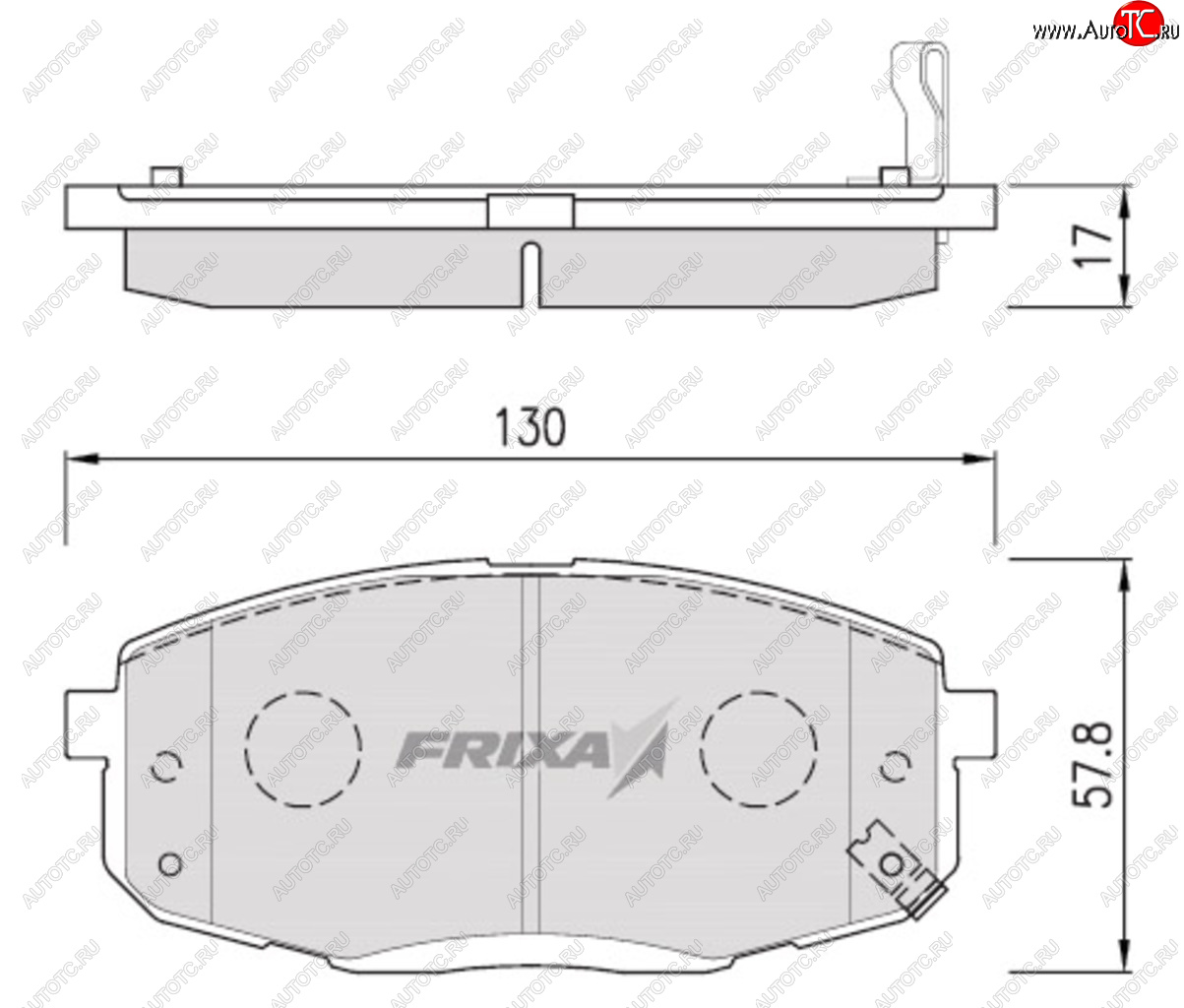 869 р. Колодки тормозные передние (4шт.) HANKOOK FRIXA KIA Ceed 1 ED дорестайлинг, хэтчбэк 5 дв. (2006-2010)  с доставкой в г. Омск