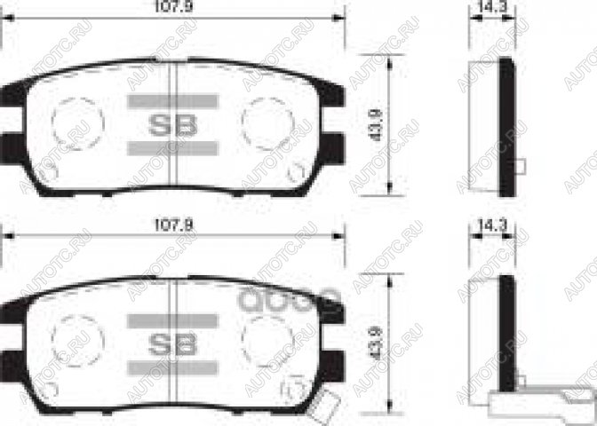 1 269 р. Колодки тормозные задние (4шт.) SANGSIN Mitsubishi Pajero 2 V30/V40 5 дв. дорестайлинг (1991-1997)  с доставкой в г. Омск