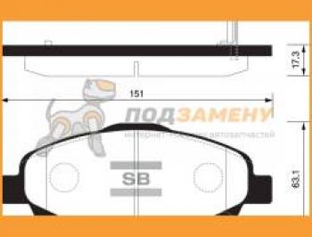 Колодки тормозные передние (4шт.) SANGSIN Toyota Avensis T270 универсал дорестайлинг (2008-2011)