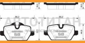 Колодки тормозные задние (4шт.) SANGSIN BMW 3 серия E90 седан дорестайлинг (2004-2008)