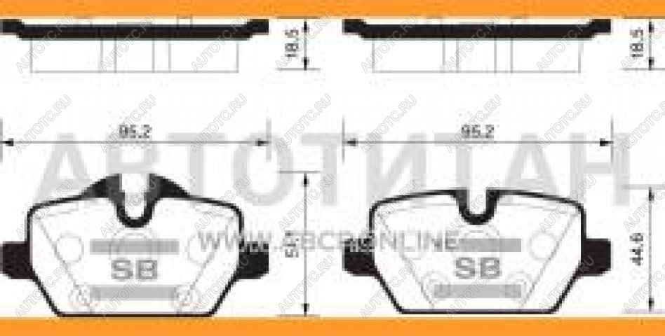 1 699 р. Колодки тормозные задние (4шт.) SANGSIN BMW 3 серия E90 седан дорестайлинг (2004-2008)  с доставкой в г. Омск