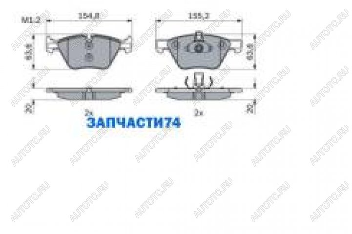 1 999 р. Колодки тормозные передние (4шт.) BOSCH BMW 5 серия E60 седан дорестайлинг (2003-2007)  с доставкой в г. Омск