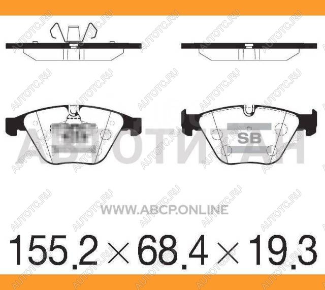 2 999 р. Колодки тормозные передние (4шт.) SANGSIN BMW 3 серия E90 седан дорестайлинг (2004-2008)  с доставкой в г. Омск