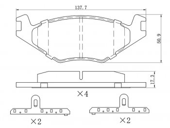 Колодки тормозные перед FL-FR SAT Volkswagen Polo Mk3 универсал дорестайлинг (1994-1999)