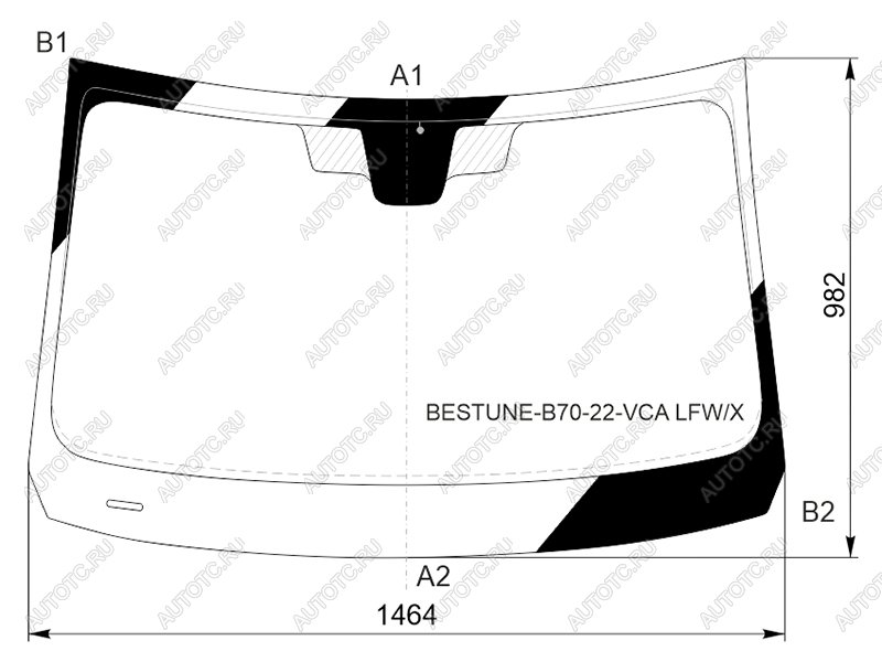 12 349 р. Стекло лобовое (Антенна) XYG  FAW Bestune B70 (2020-2024) лифтбэк  с доставкой в г. Омск