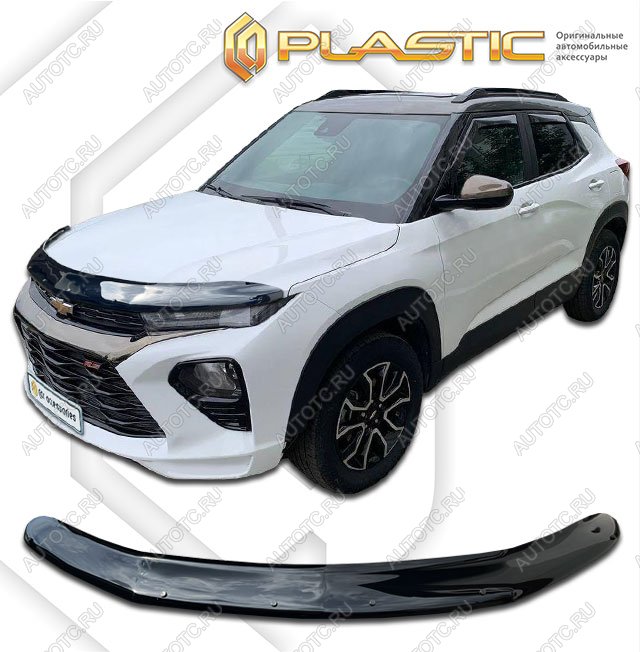 2 159 р. Дефлектор капота (рынок РФ рынок США) CA-Plastic  Chevrolet Trailblazer (2019-2022) (серия Classic черный)  с доставкой в г. Омск