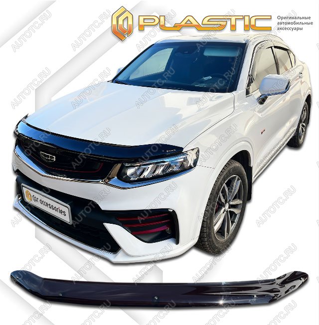 2 199 р. Дефлектор капота CA-Plastic  Geely Tugella  FY11,HPBA4 (2019-2025) дорестайлинг, рестайлинг (серия Classic черный)  с доставкой в г. Омск