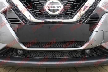 3 269 р. Защита радиатора (низ 2 части) Стрелка11 Стандарт Nissan Qashqai 2 J11 рестайлинг (2017-2022) (черная)  с доставкой в г. Омск. Увеличить фотографию 1