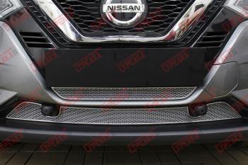 3 269 р. Защита радиатора (низ 2 части) Стрелка11 Стандарт Nissan Qashqai 2 J11 рестайлинг (2017-2022) (черная)  с доставкой в г. Омск. Увеличить фотографию 2