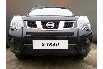 3 399 р. Защита радиатора (низ) Стрелка11 Стандарт Nissan X-trail 2 T31 рестайлинг (2010-2015) (черная)  с доставкой в г. Омск. Увеличить фотографию 2