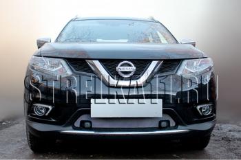 3 499 р. Защита радиатора (с парктроником низ) Стрелка11 Стандарт  Nissan X-trail  3 T32 (2013-2018) дорестайлинг (хром)  с доставкой в г. Омск. Увеличить фотографию 2