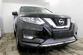 3 499 р. Защита радиатора (низ) Стрелка11 Стандарт  Nissan X-trail  3 T32 (2017-2022) рестайлинг (хром)  с доставкой в г. Омск. Увеличить фотографию 2