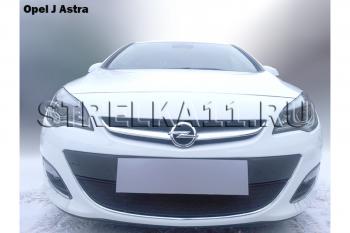 3 099 р. Защита радиатора Стрелка11 Стандарт Opel Astra J хэтчбек 5 дв.  рестайлинг (2012-2017) (черная)  с доставкой в г. Омск. Увеличить фотографию 2