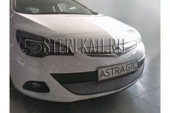 3 099 р. Защита радиатора Стрелка11 Стандарт Opel Astra J GTC (2011-2018) (черная)  с доставкой в г. Омск. Увеличить фотографию 2