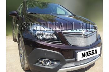 3 399 р. Защита радиатора (низ) Стрелка11 Стандарт  Opel Mokka (2012-2016)  дорестайлинг (хром)  с доставкой в г. Омск. Увеличить фотографию 2