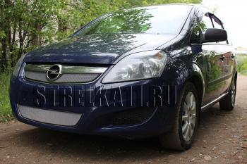 2 899 р. Защита радиатора (низ) Стрелка11 Стандарт  Opel Zafira  В (2007-2015) рестайлинг (черная)  с доставкой в г. Омск. Увеличить фотографию 1