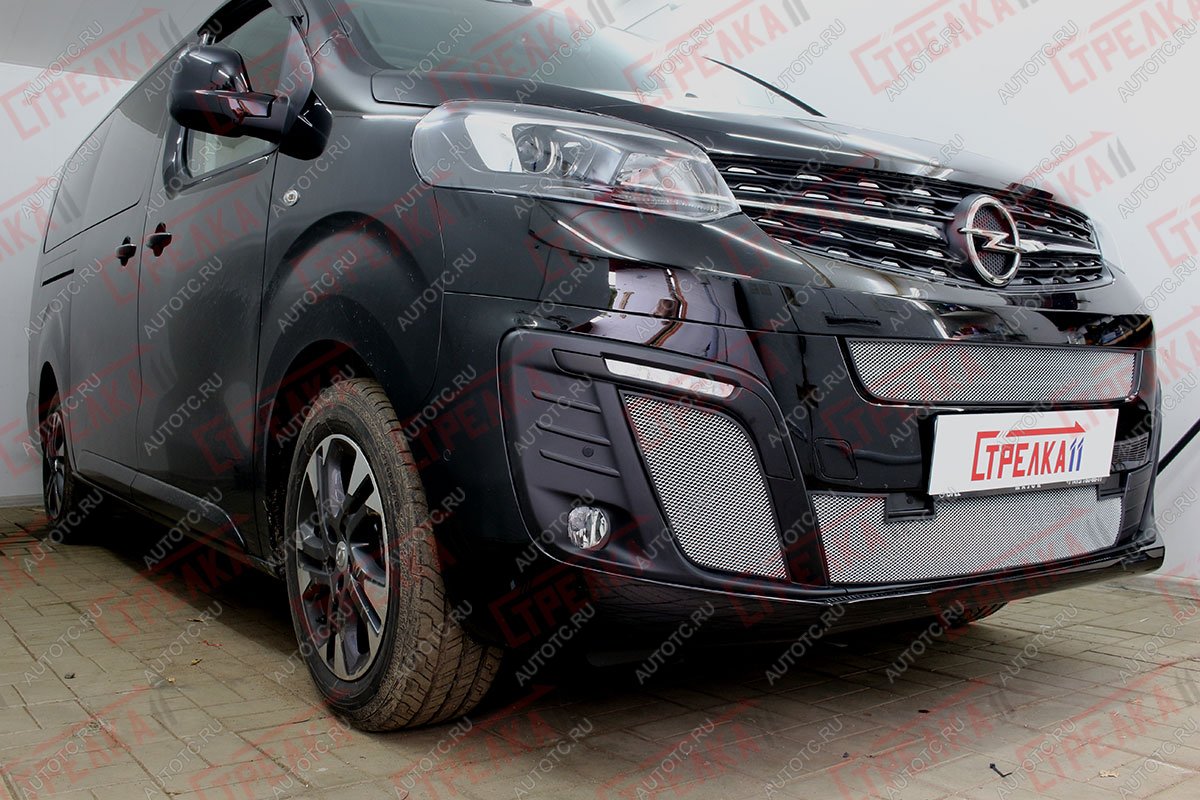 3 499 р. Защита радиатора (боковые) Стрелка11 Стандарт  Opel Zafira Life  С (2019-2024) (хром)  с доставкой в г. Омск