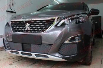 5 299 р. Защита радиатора (низ, середина 5 частей) Стрелка11 Стандарт  Peugeot 3008  2 (2016-2025) (черные)  с доставкой в г. Омск. Увеличить фотографию 3