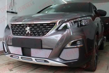 3 299 р. Защита радиатора (боковые) Стрелка11 Стандарт  Peugeot 3008  2 (2016-2024) (хром)  с доставкой в г. Омск. Увеличить фотографию 3