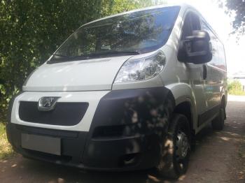 2 689 р. Защита радиатора (середина) Стрелка11 Стандарт Peugeot Boxer 250 (2006-2014) (черная)  с доставкой в г. Омск. Увеличить фотографию 2