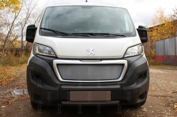 3 899 р. Защита радиатора (2 части) Стрелка11 Стандарт  CITROEN Jumpy (2013-2017), Fiat Ducato  290 (2014-2024), Peugeot Boxer  290 (2014-2024) (черная)  с доставкой в г. Омск. Увеличить фотографию 5