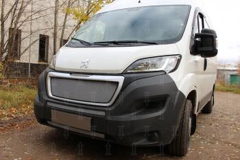 3 899 р. Защита радиатора (2 части) Стрелка11 Стандарт Peugeot Boxer 290 (2014-2024) (черная)  с доставкой в г. Омск. Увеличить фотографию 6