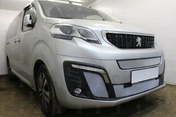 5 649 р. Защита радиатора (середина, низ) Стрелка11 Стандарт  Peugeot Traveller (2016-2024) (хром)  с доставкой в г. Омск. Увеличить фотографию 1