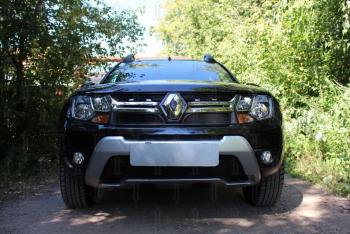 2 559 р. Защита радиатора (верх) Стрелка11 Стандарт  Renault Duster  HS (2015-2021) рестайлинг (черная)  с доставкой в г. Омск. Увеличить фотографию 3