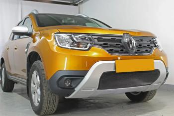 3 599 р. Защита радиатора (верх, 4 части) Стрелка11 Стандарт  Renault Duster  HM (2020-2024) (черная)  с доставкой в г. Омск. Увеличить фотографию 4